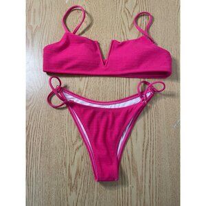 B6 New Women’s 2Pc SHEIN Bikini 👙 Set Dark Pink size Medium